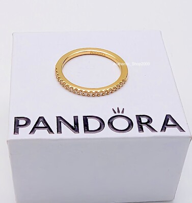 New 100% Authentic PANDORA 14k Gold Plated Sparkling Pavé Band