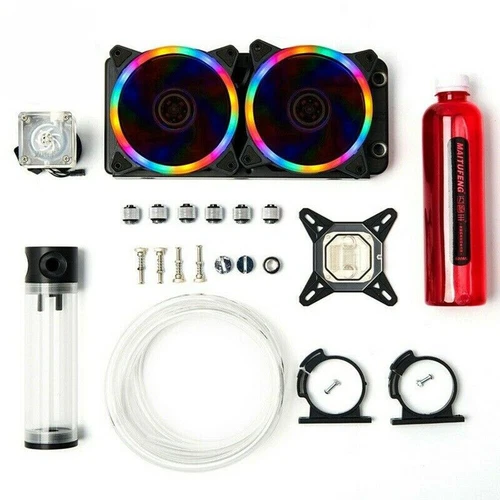 PC Liquid Water Cooling Kit 240mm Radiator Pump Reservoir CPU Block Tube 2023