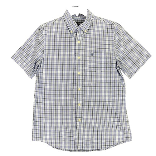 Chemise Manches Courtes Chaps Pour Homme – Taille XL, Carreaux Multicolores, Coton/polyester, Occasion Très Bon état