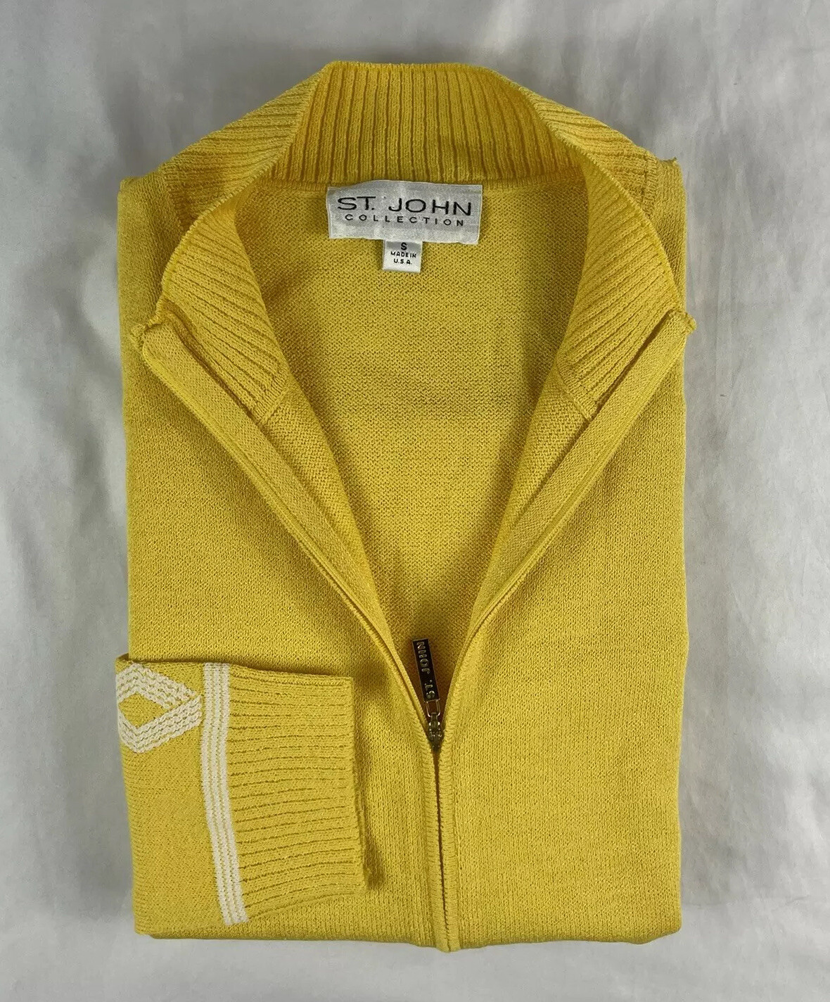 ST JOHN Collection Yellow White Patterned Full Zi… - image 2