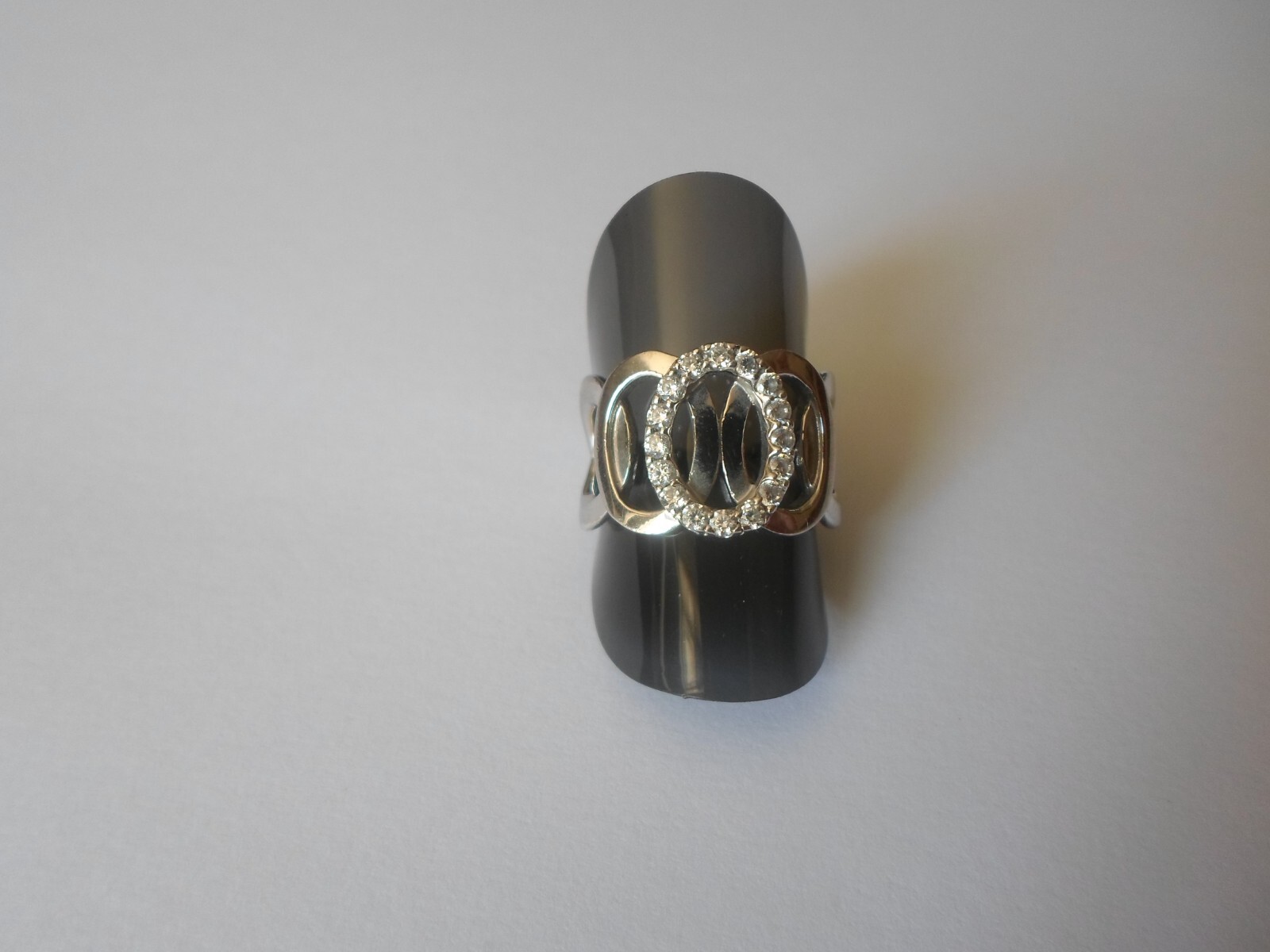 solid silver ring, interlaced rings, zirconiums, … - image 8