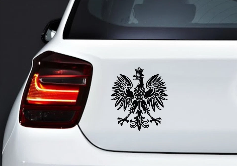 Black Polish Eagle Symbol Coat Of Arms Orzeł Godło Polski Vinyl Decal Sticker - Image 2 of 2