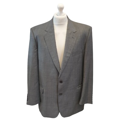 Vintage Jaeger Grau Wolle Anzug Sakko UK Herren L 42'' EU 54 G428