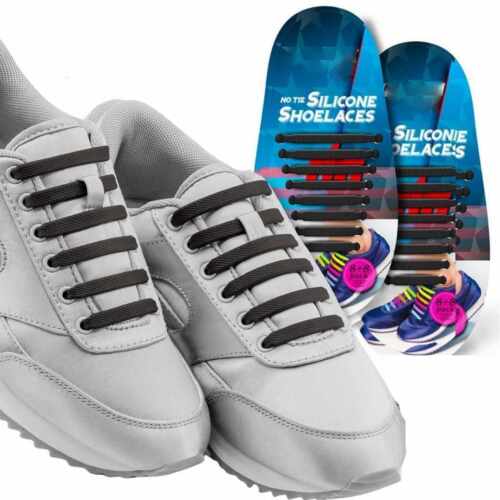 Silicone Elastic Shoelaces Rubber No Tie Shoe Lace Trainer Shoes Kids & Adult UK - Picture 24 of 63