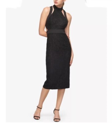 Fame and Partners Womens Lace Midi Casual Dress Black Fame and Partners Womens Lace Midi Casual Dress Black
