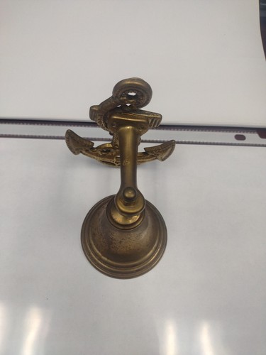 Vintage Brass Nautical Bell with Anchor Wall Door Mount Complete Rare Decoration - Picture 9 of 9