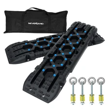 Pair Off Road Recovery Traction Boards Mud Snow Sand w/ Storage Bag Short Black
