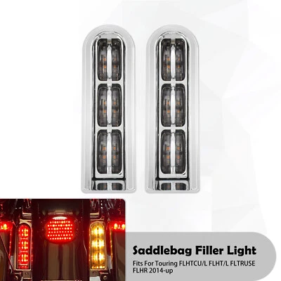 Chrome Inserts LED pour sac de selle feu arrière pour Harley Touring Road Glide - Photo 1/4