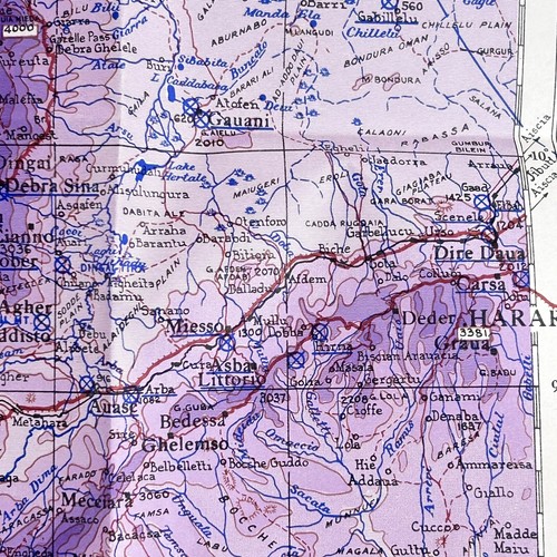 WW2 Map Abyssinia Ethiopia North Africa 1948 Army / Air RAF War Office Map - 第 9/18 張圖片