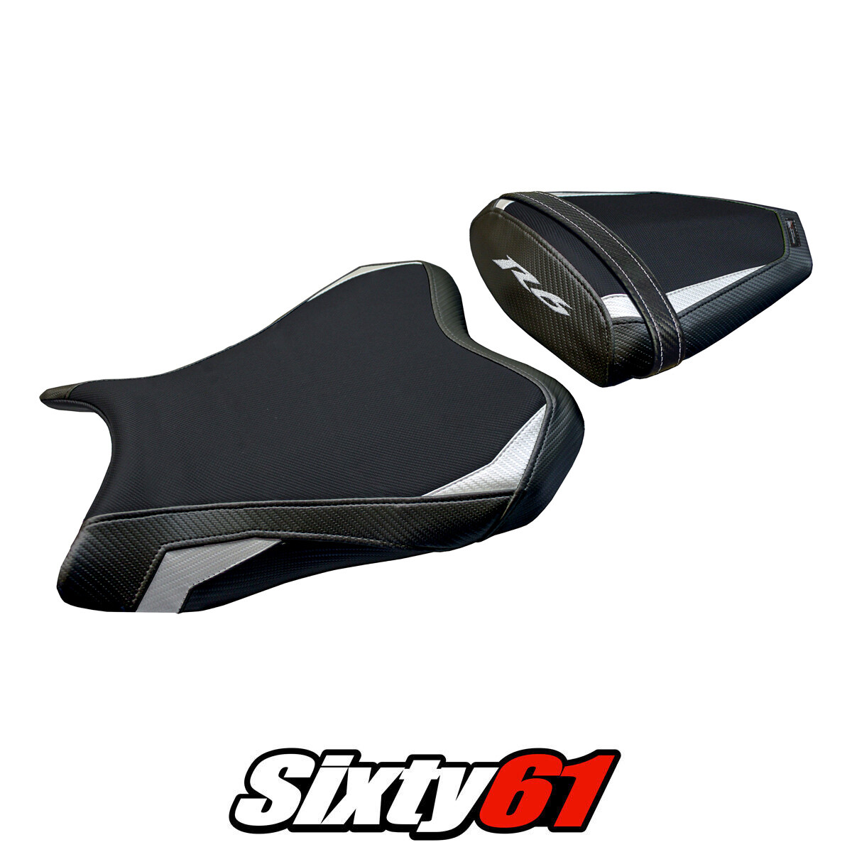 Yamaha YZF R6 2006 2007 Seat Cover Tappezzeria White Black 06 07