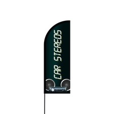 Car Stereos Feather Flags Banners w/ Pole Kit Stand, Outdoor Advertising Signs