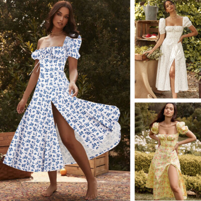 Women Square-Neck Floral Print Puff 