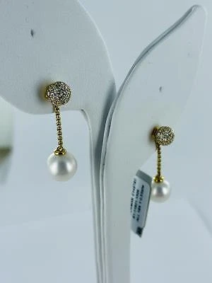 South Sea Pearl & Diamond Earrings (Platinum) — Shreve, Crump & Low