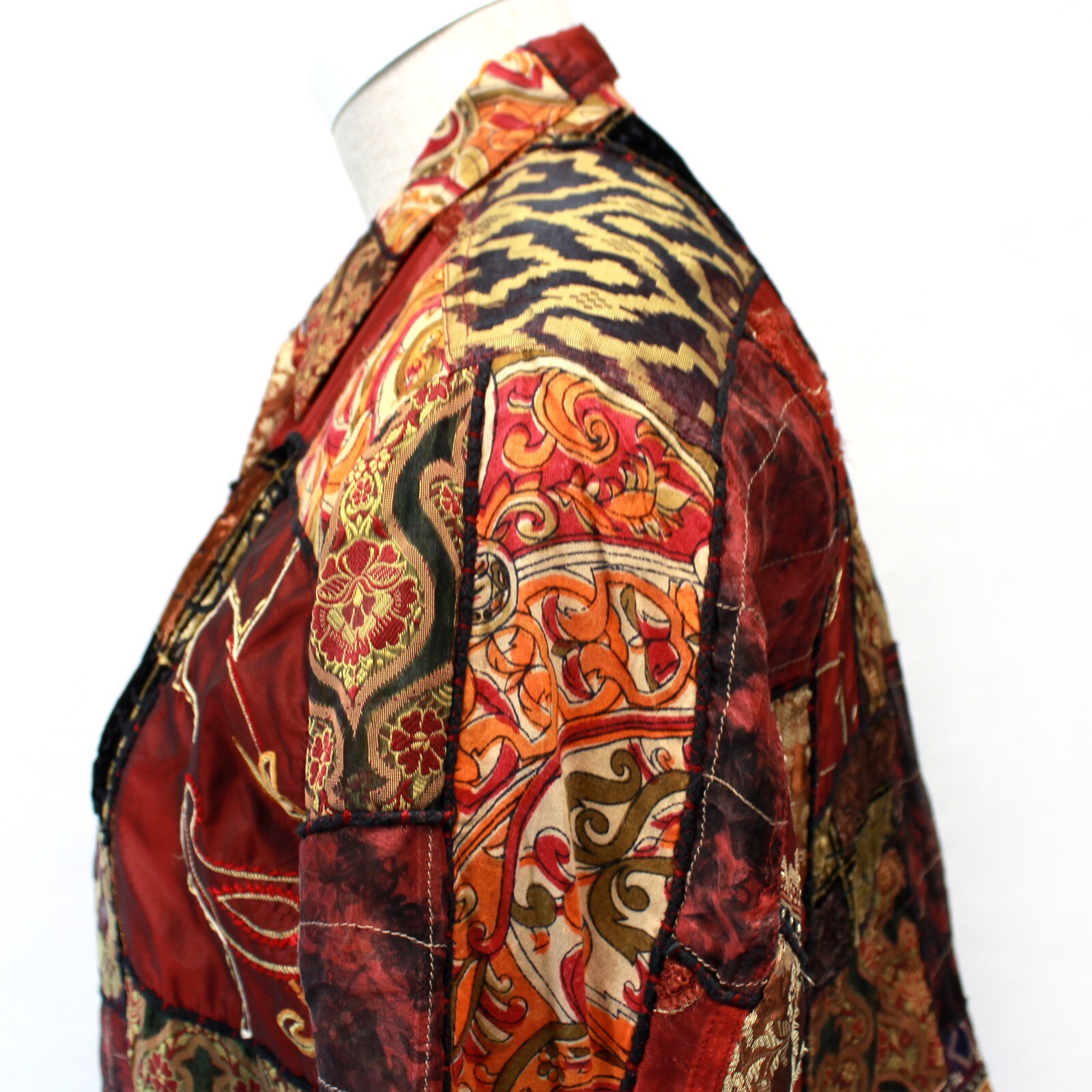 Vintage Chico’s Patchwork Brown Collared Shirt Bl… - image 6