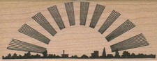 CityScape SunRise 1 3/4 x 4" Rubber Stamp, Structures Stamp, Destinations