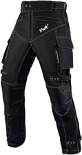HWK Men's Dual Sport Cordura Water Resistant Motorcycle Pants Black Size 32W-34L