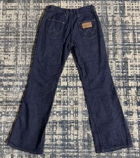Vintage 60s DEADSTOCK Wrangler Flared Jeans Women  s Size 7/8 Dark Denim USA Made