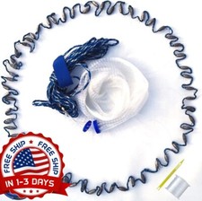 Rojo De Pesca Para Cebo Atarraya Para Pesca 3/8 Pulgadas Fuerte 6 Pies Blanco NUEVO.