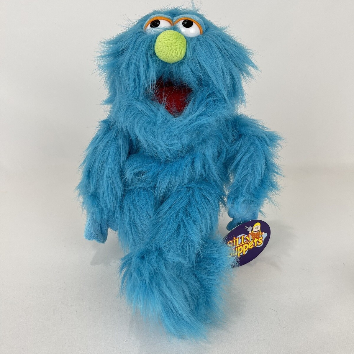 Silly Puppets 2008 Fuzzy Blue Monster 13” Hand Puppet Pretend Play