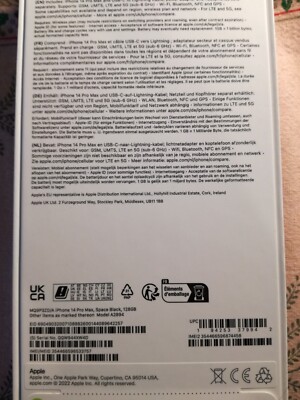 Apple iPhone 14 Pro Max - 128GB - Space Black (Ohne Simlock) (Dual-SIM)
