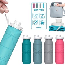 Foldable Special Collapsible Water Bottle Silicone Leak-proof Reusable Travel AU