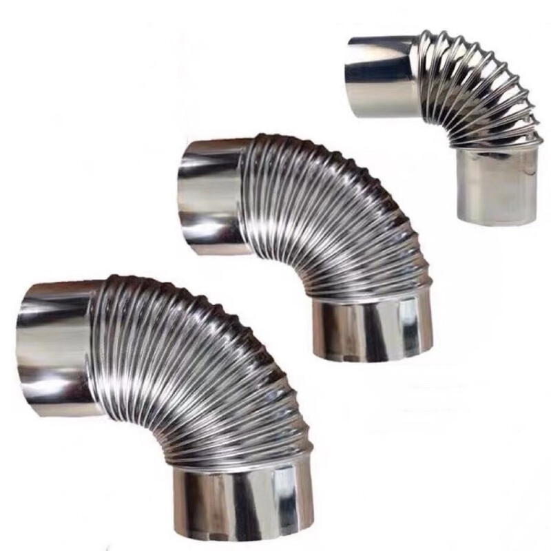 60-120mm Wood Burner Stove Pipe Elbow Chimney 90 Degree Stainless Steel Tube  | eBay