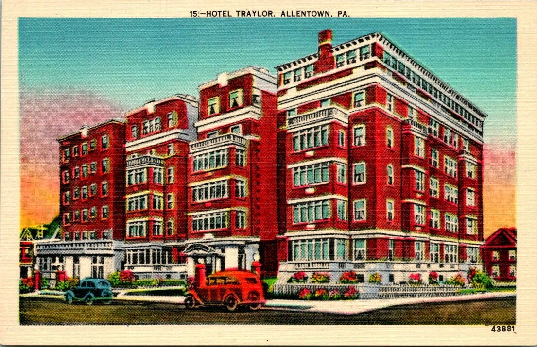 Postcard Hotel Traylor Allentown Pa eBay