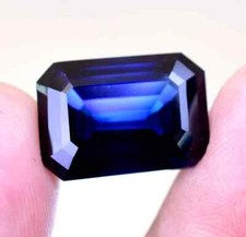 Natural Blue Sapphire Flawless 21 Ct Emerald Cut Certified Loose Gemstone