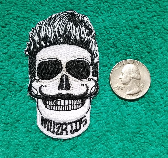 MUERTOS Day Of The Dead OUTLAW SKULL Iron On MAYANS Motorcycle MC Patch 