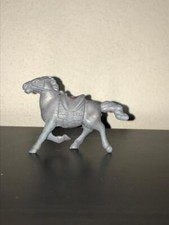 Marx 60mm Chubby Western Horse Running 1950s Dark Gray Vinyl Plastic - Wavy Tail