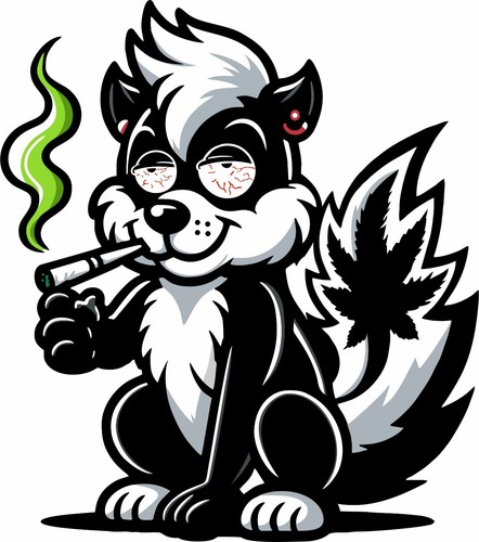 Skunk Weed Pot Leaf Marijuana Funny Truck Window Vinyl Decal Sticker