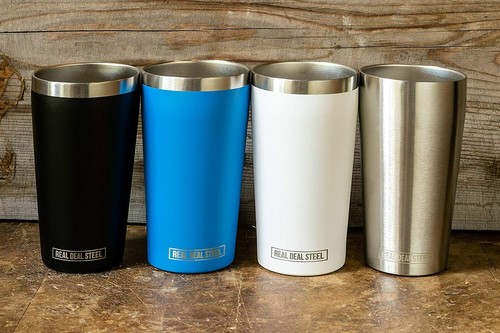 Stainless Steel Insulated Beer Tumblers - 4 Pack - Double Wall Vacuum Pint Glass - Picture 7 of 16