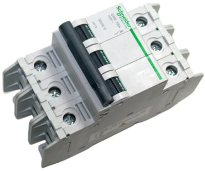 Schneider 60179 15 Amp 240 VAC 3 Pole Multi 9,C Curve Din Mount Circuit Breaker 