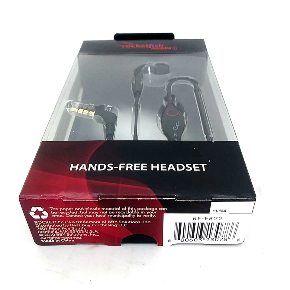 Rocketfish Hands Free Earbuds - Phone One-Side Mobile Wired Mono Single Headset - Image 4 of 4