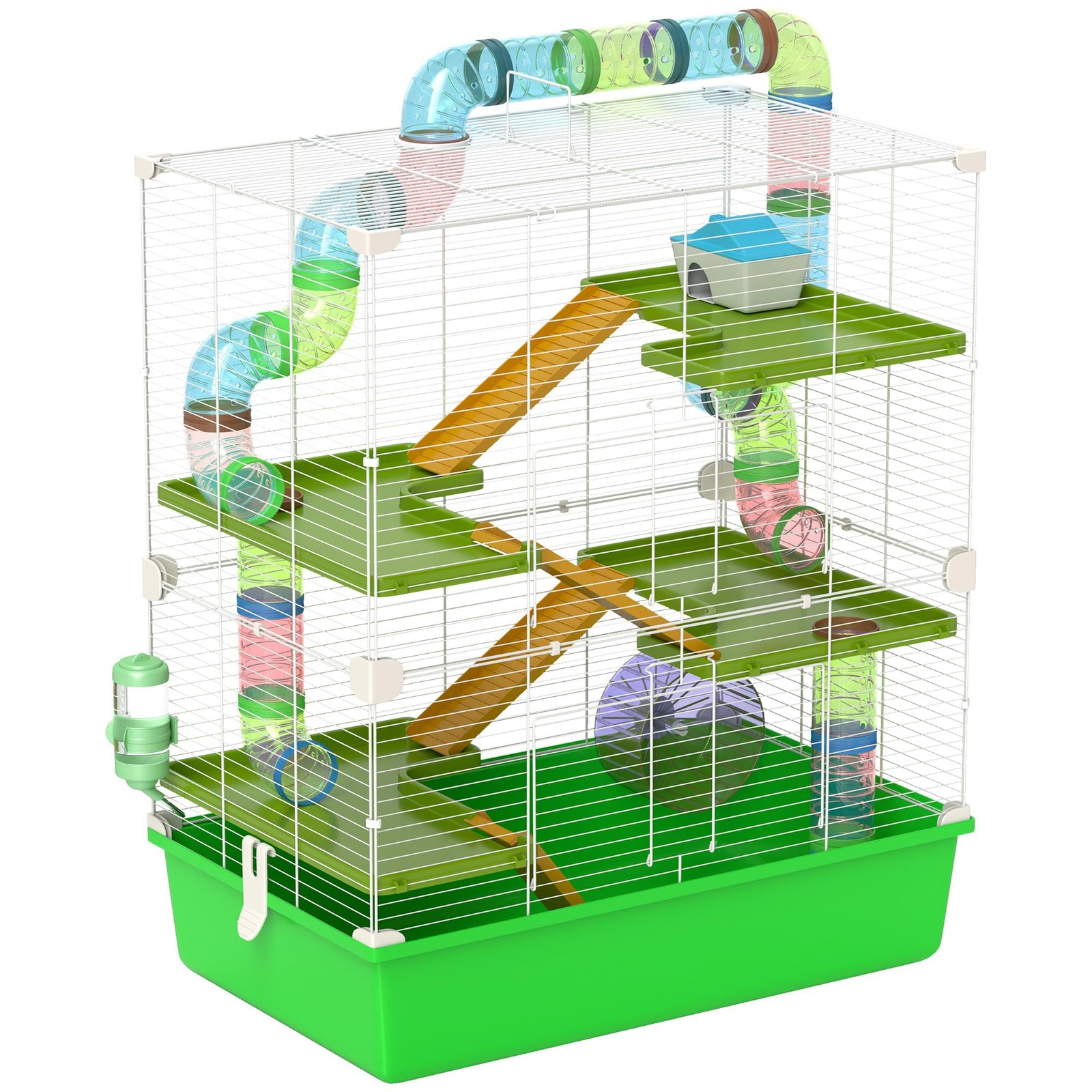 Cage pour rongeur XL à 5 étages afin d'éviter l'ennui des hamsters actifs