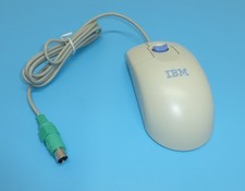 New IBM ScrollPoint II PS2 Ball Mouse MO09K 28L1865 Beige Blue NOS
