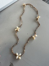 VINTAGE COWRIE SHELL NECKLACE ~ TRADITIONAL HAWAIIAN LEI ~ 32" (16" Drop)