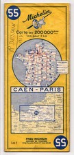 Carte Michelin N°55 - Caen/ Paris - Eds. Michelin - 1962
