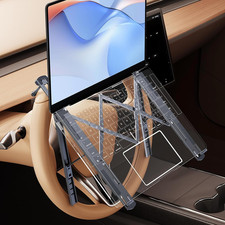 Foldable Car Laptop Holder, Adjustable Car Laptop Mount for Steering Wheel Tray