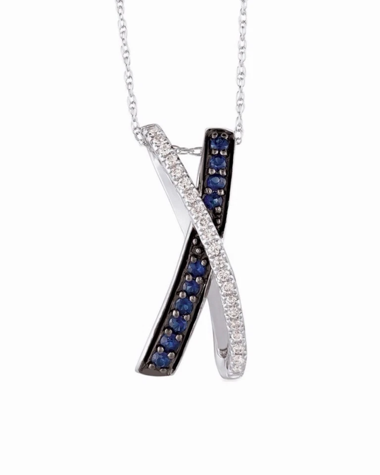 Collar Colgante Gladiador Diamante Natural y Zafiro Le Vian Oro 14K 1/3ct NUEVO Foto 3 de 3