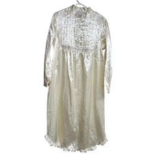 Erika Taylor Intimates Women's Small Ivory Cream White Nightgown Satin Silky