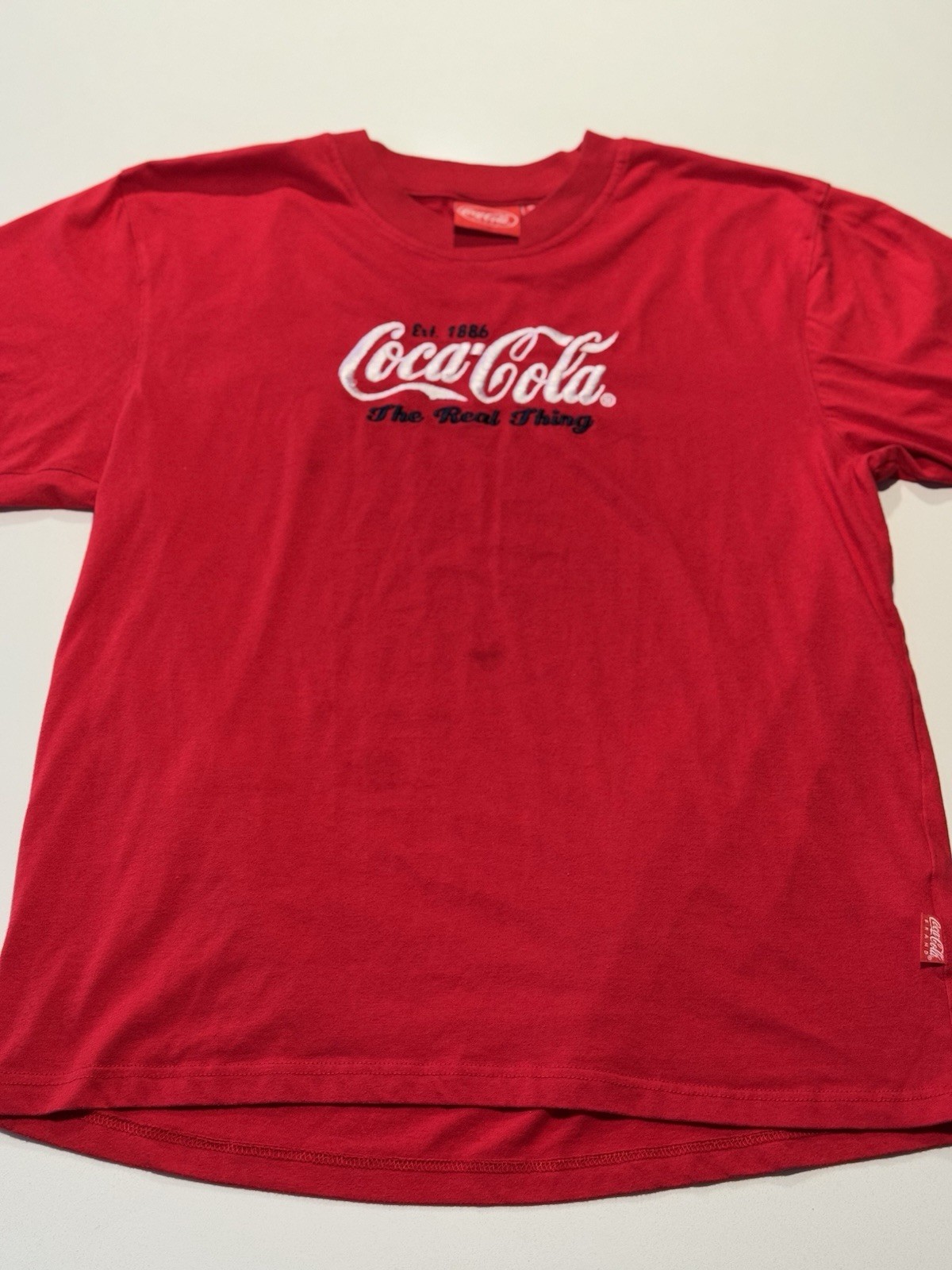 Coca-Cola Brand Vintage Red T-Shirt - Embroidered “The Real Thing” Extra Large