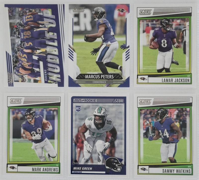 8 Card Lot- BAL Ravens Score 🏈 Cards (See Photos & Description For Card Info)