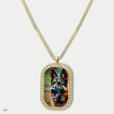 New Cute German Shepherd Dog Breed Fashion Pendant Necklace Chain Graphic Dog Ta