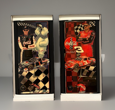 Vintage Dale Earnhardt Sr. & Jr. Coca-Cola Jebco Wall Clocks Rare