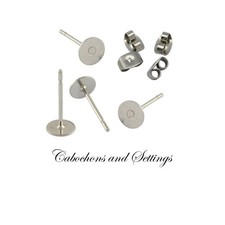 Earstuds: 100 x 6mm Surgical Steel - Budget Range - Butterfly Clutch - FREE SHI