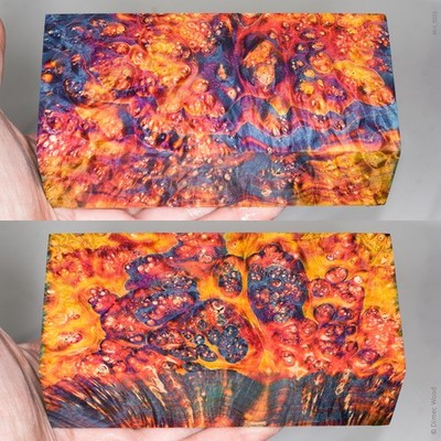 Large stabilized box elder burl wood block | Knife Handle Material | MH_9225
