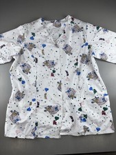 Fashion Scrubs Snap Front Scrub Top 3XL Hearts Balloons Cat Lovers Plus Size Top