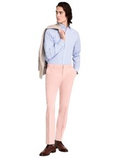 Tommy Hilfiger Mens Modern fit Dress Pants 34 / 30 Pink Solid Stretch