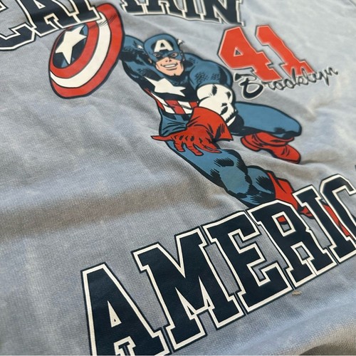 NUOVO! Marvel Felpa Girocollo Uomo Captain America Lavaggio Blu Chiaro, XL - Foto 8 di 11